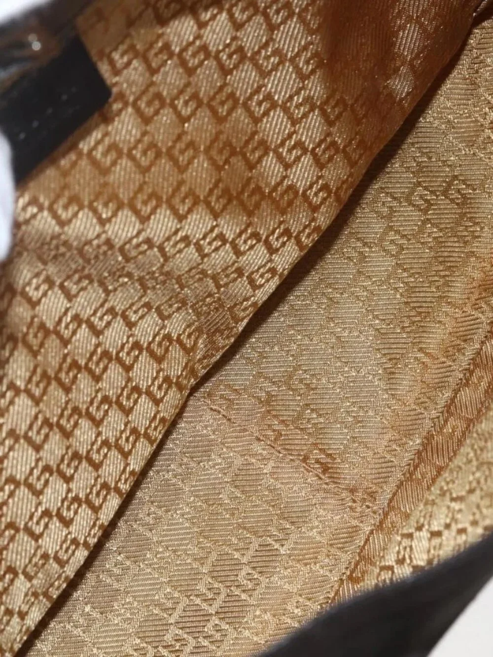 GUCCI Hand Bag Suede Brown Silver 000 0844 Auth